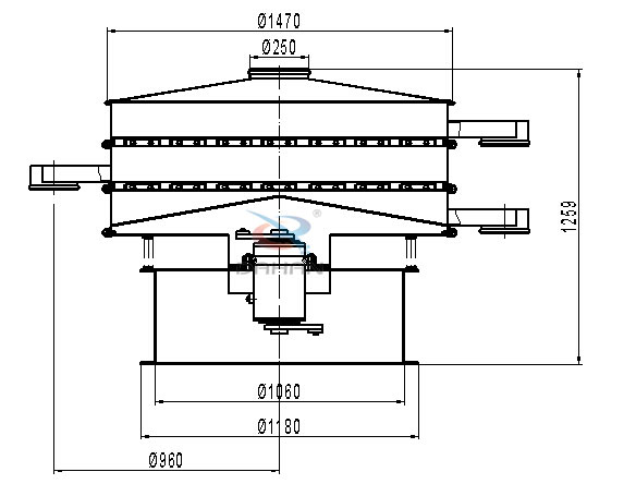碳鋼旋振篩結構圖 碳鋼旋振篩結構圖